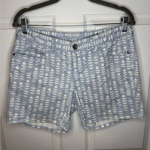 Anthropologie Idra Blue and White Nature Patterned Women Shorts Size 8 GUC